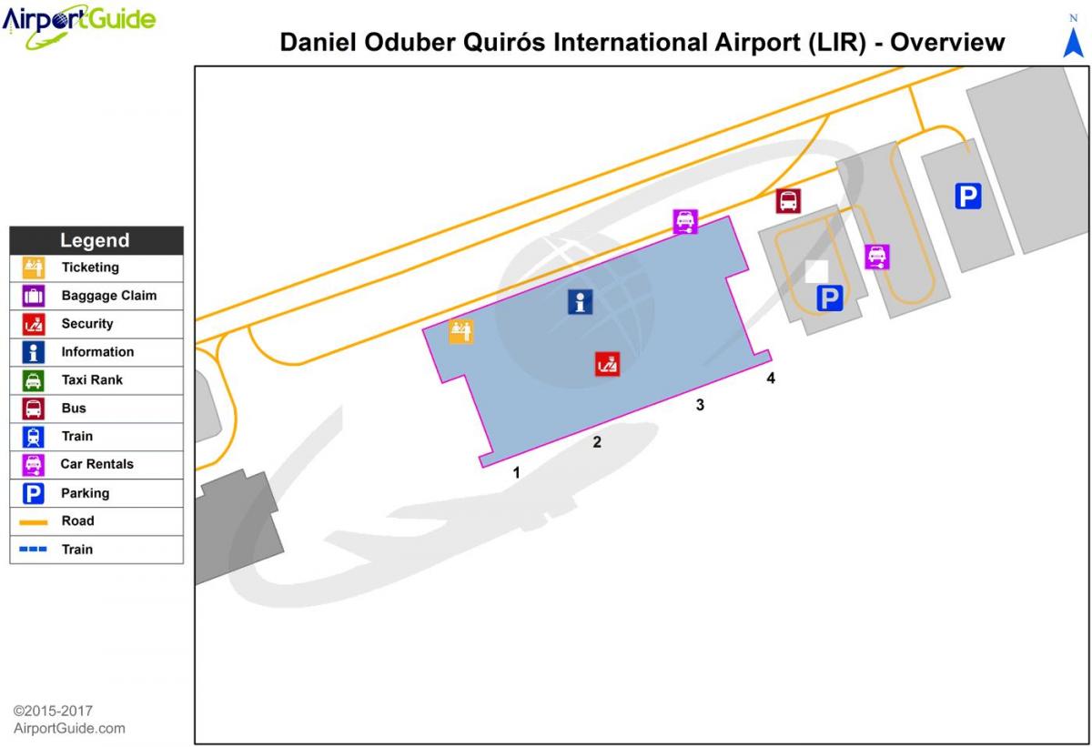 kort Liberia lufthavn terminal